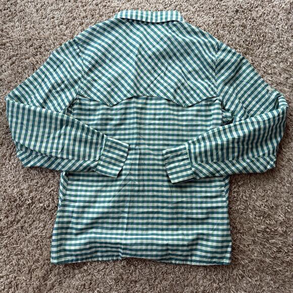 Simms Fishing Guide Series Pearl Snap LS Shirt Green Plaid Women’s Size Small - Picture 6 of 7